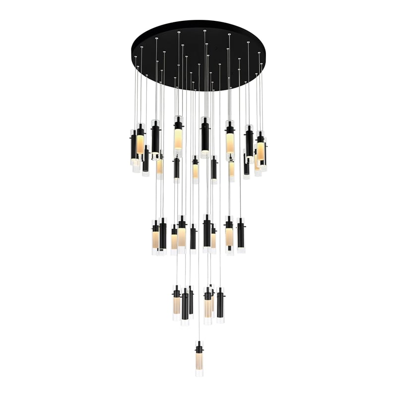 CWI Lighting  Olinda 37 Light LED Integrated Metal Chandelier in Black