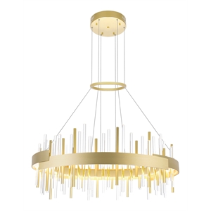 CWI Lighting Millipede Integrated LED Metal Chandelier in Satin Gold