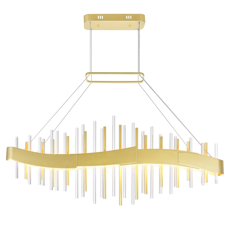 CWI Lighting Millipede Glass LED Chandelier in Clear/Satin Gold
