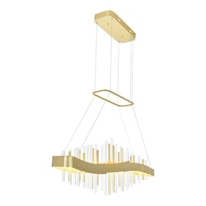 CWI Lighting Millipede Glass LED Chandelier in Clear/Satin Gold