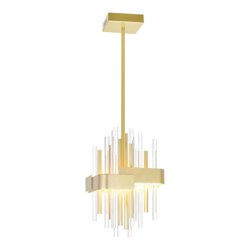 CWI Lighting Millipede Integrated LED Metal Mini Pendant in Satin Gold