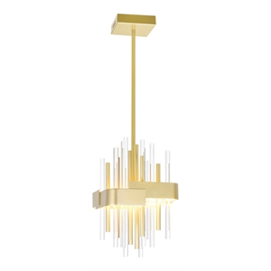 CWI Lighting Millipede Integrated LED Metal Mini Pendant in Satin Gold