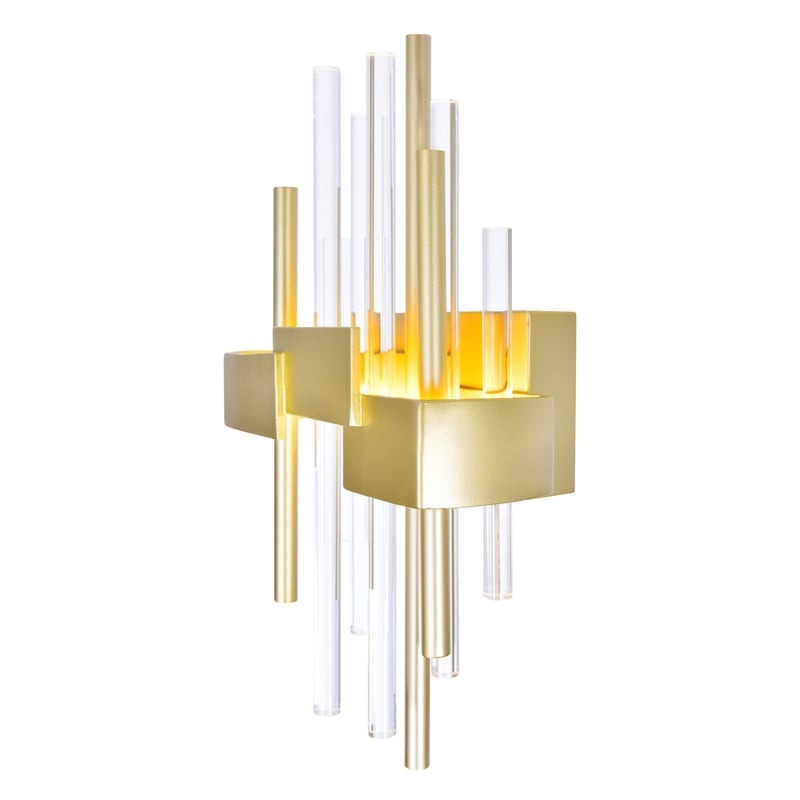 CWI Lighting Millipede Integrated LED Metal Wall Sconce in Satin Gold