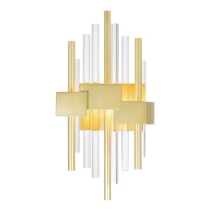 cwi lighting millipede integrated led metal wall sconce in satin gold
