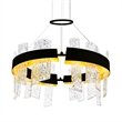 CWI Lighting Guadiana LED Integrated Glass Chandelier in Black