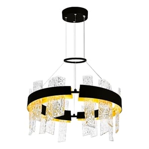 CWI Lighting Guadiana LED Integrated Glass Chandelier in Black