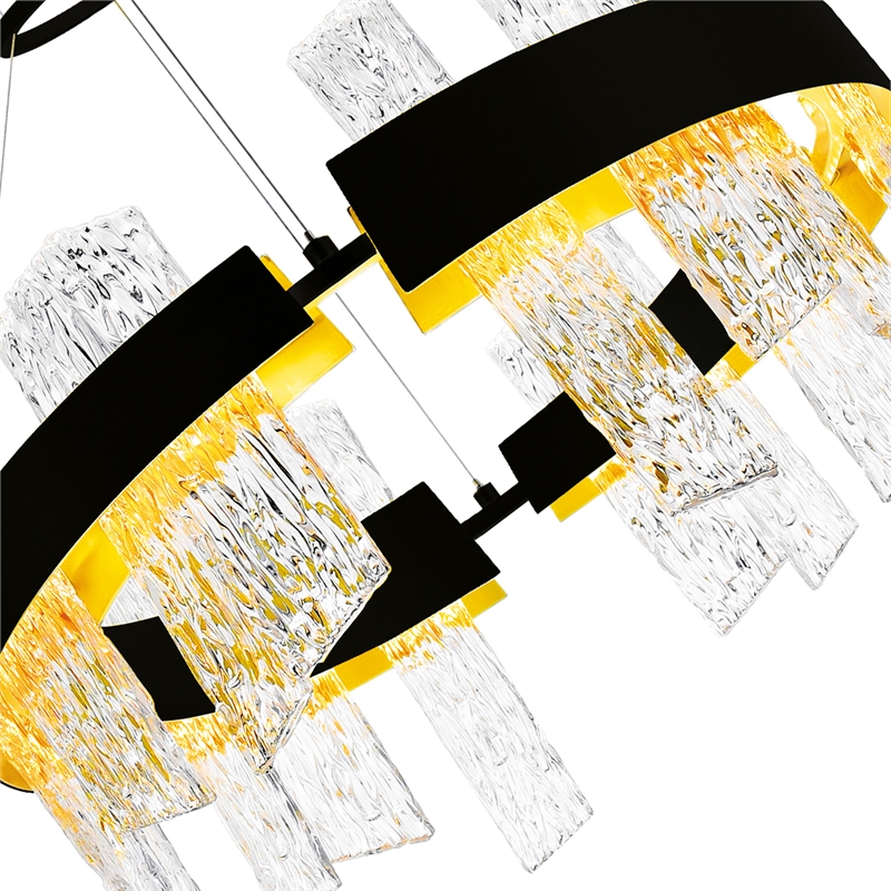 CWI Lighting Guadiana LED Integrated Glass Chandelier in Black