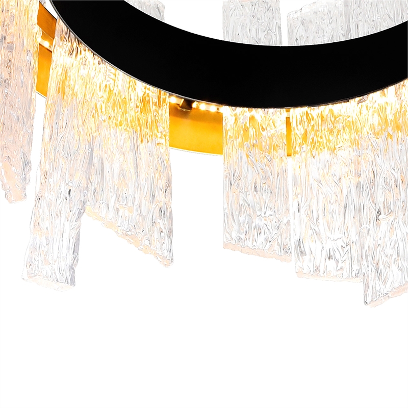CWI Lighting Guadiana LED Integrated Glass Chandelier in Black