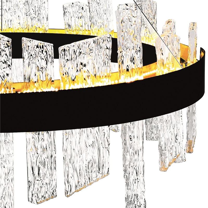 CWI Lighting Guadiana LED Integrated Glass Chandelier in Black