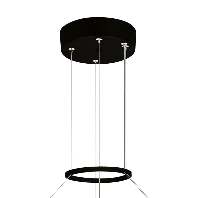CWI Lighting Guadiana LED Integrated Glass Chandelier in Black