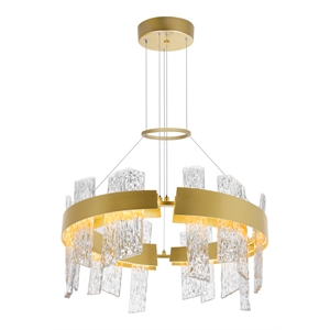 CWI Lighting Guadiana Glass LED Chandelier in Clear/Satin Gold