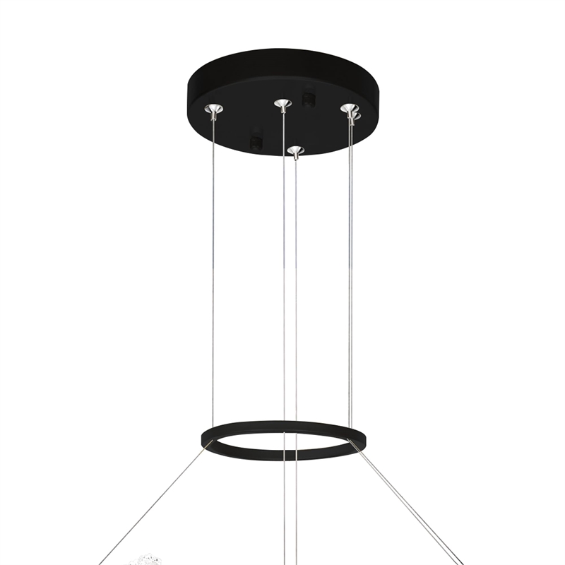 CWI Lighting Guadiana 1 Light LED Integrated Glass Chandelier in Black