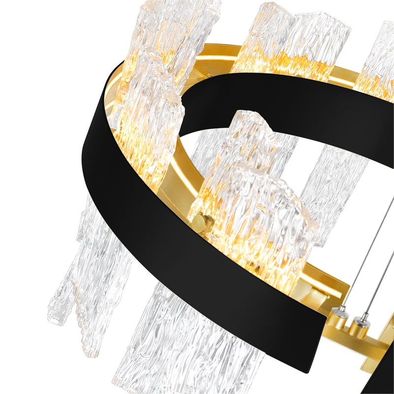CWI Lighting Guadiana 1 Light LED Integrated Glass Chandelier in Black