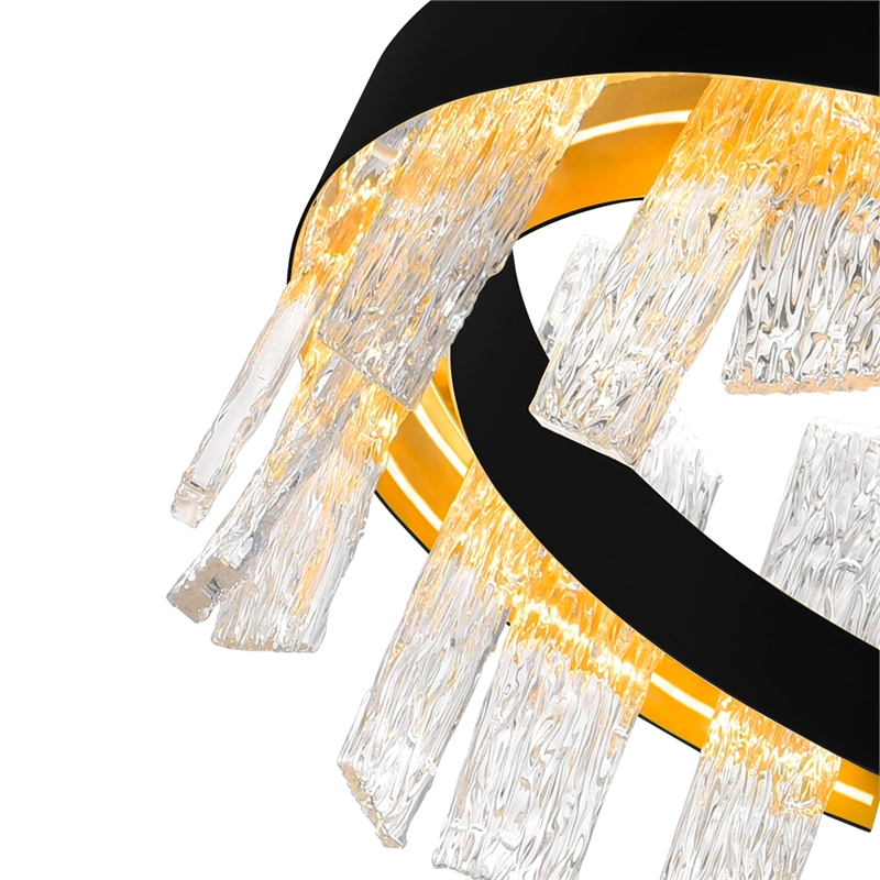 CWI Lighting Guadiana 1 Light LED Integrated Glass Chandelier in Black