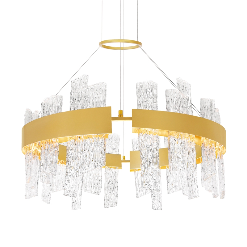 CWI Lighting Guadiana Glass LED Chandelier in Satin Gold