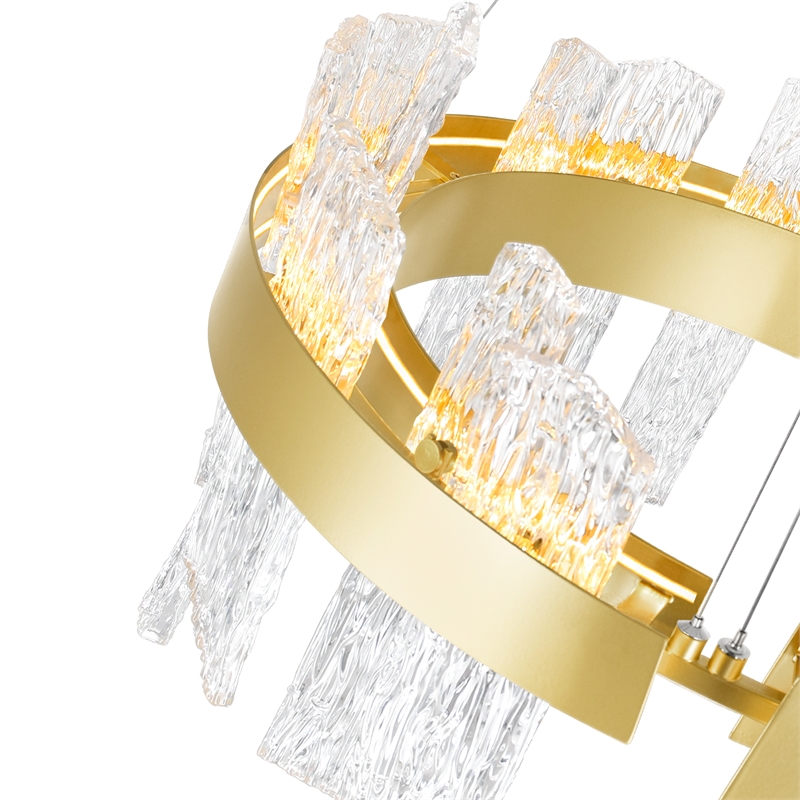 CWI Lighting Guadiana Glass LED Chandelier in Satin Gold