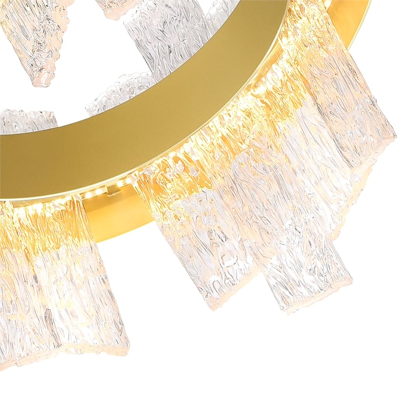 CWI Lighting Guadiana Glass LED Chandelier in Satin Gold