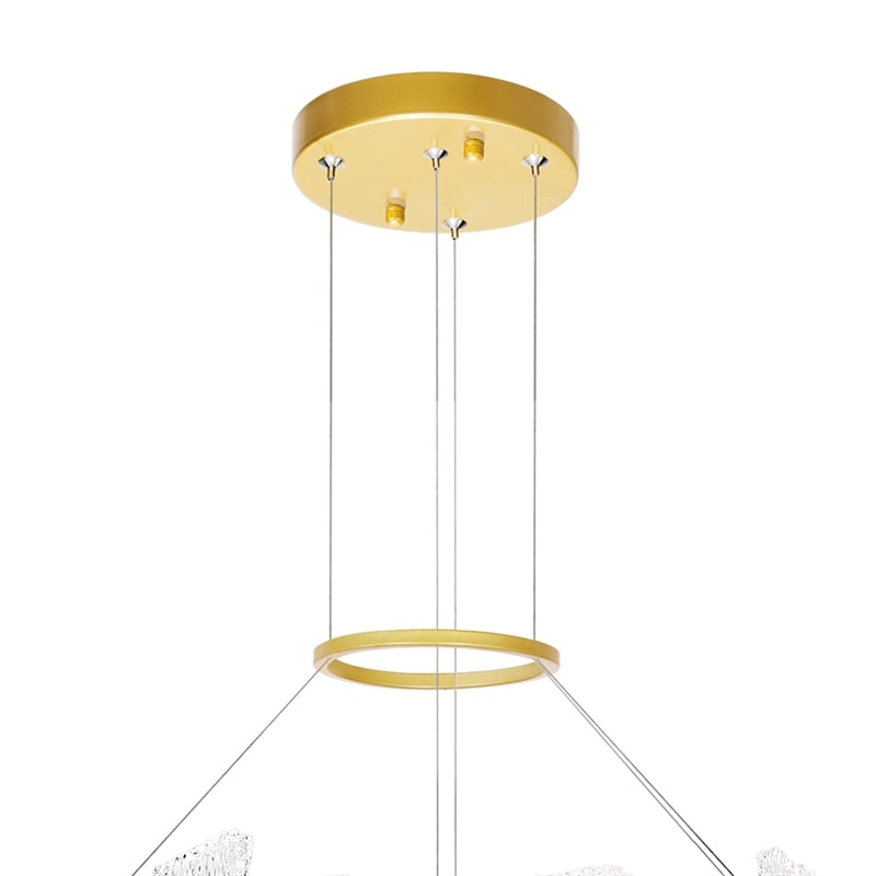 CWI Lighting Guadiana Glass LED Chandelier in Satin Gold