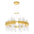 CWI Lighting Guadiana Glass LED Chandelier in Satin Gold