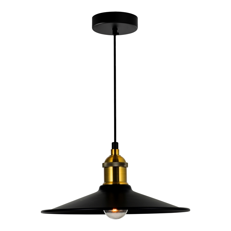 CWI Lighting Brave 1 Light Sophisticated Metal Indoor Mini Pendant in Black