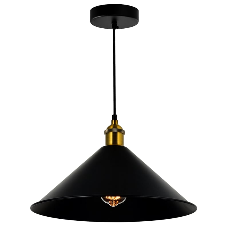 CWI Lighting Brave 1 Light Metal Indoor Mini Pendant in Black