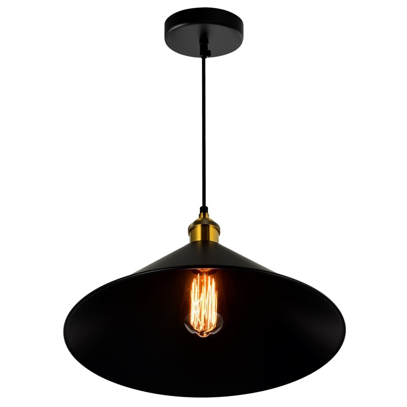 CWI Lighting Brave 1 Light Metal Indoor Mini Pendant in Black