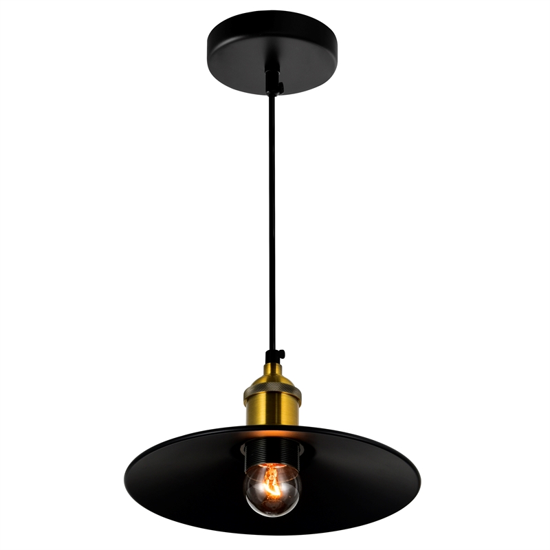 CWI Lighting Brave 1 Light Metal Indoor Mini Pendant in Black