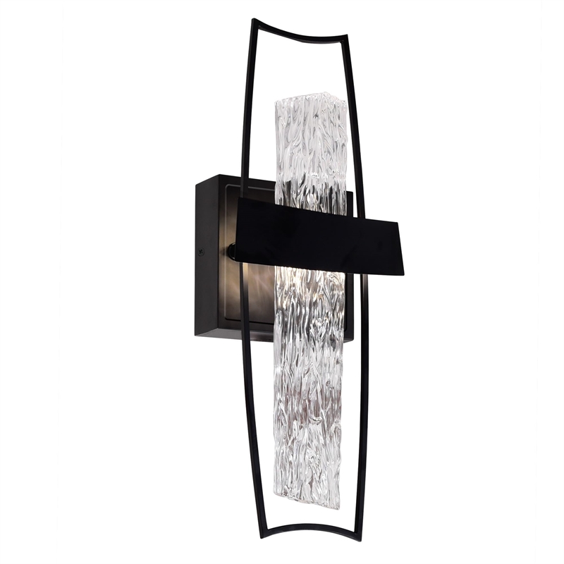 CWI Lighting Guadiana LED Integrated Glass Wall Sconce in Black