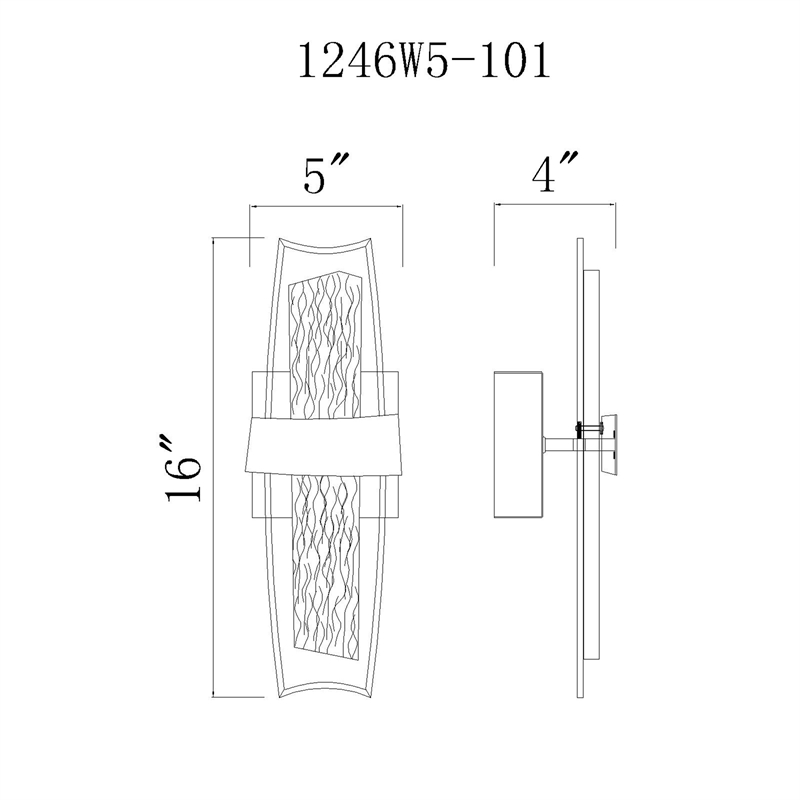 CWI Lighting Guadiana LED Integrated Glass Wall Sconce in Black