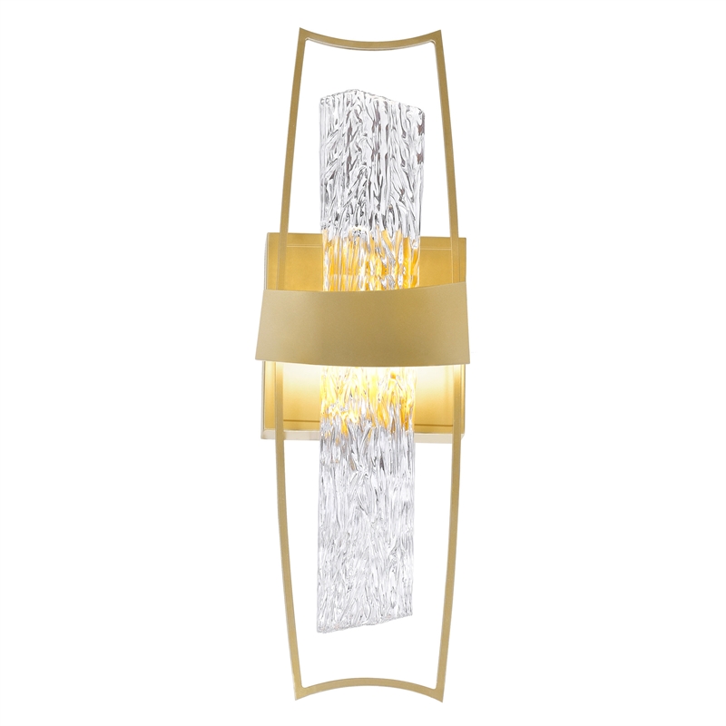 CWI Lighting Guadiana Glass Indoor LED Wall Sconce in Clear/Satin Gold