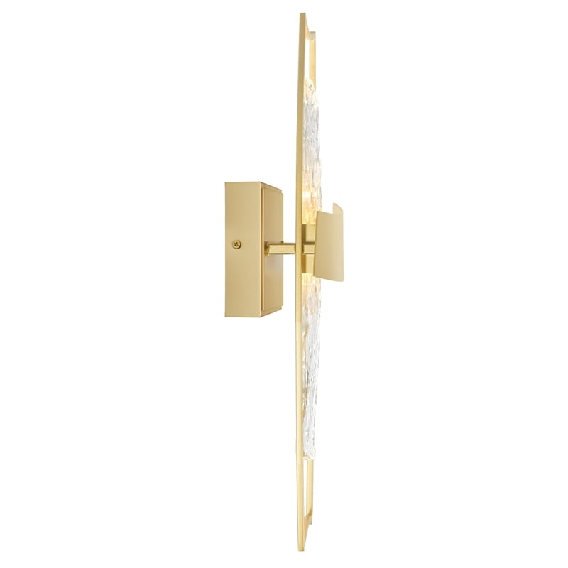 CWI Lighting Guadiana Glass Indoor LED Wall Sconce in Clear/Satin Gold