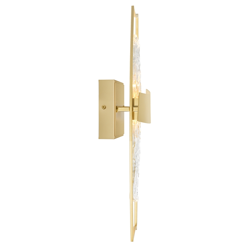 CWI Lighting Guadiana Glass Indoor LED Wall Sconce in Clear/Satin Gold