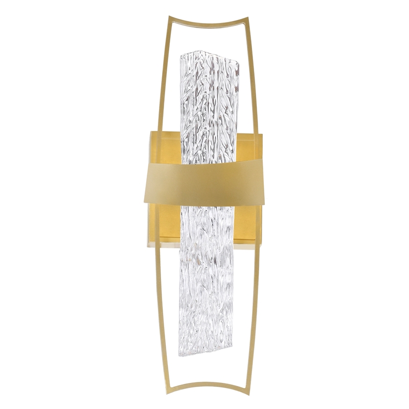 CWI Lighting Guadiana Glass Indoor LED Wall Sconce in Clear/Satin Gold