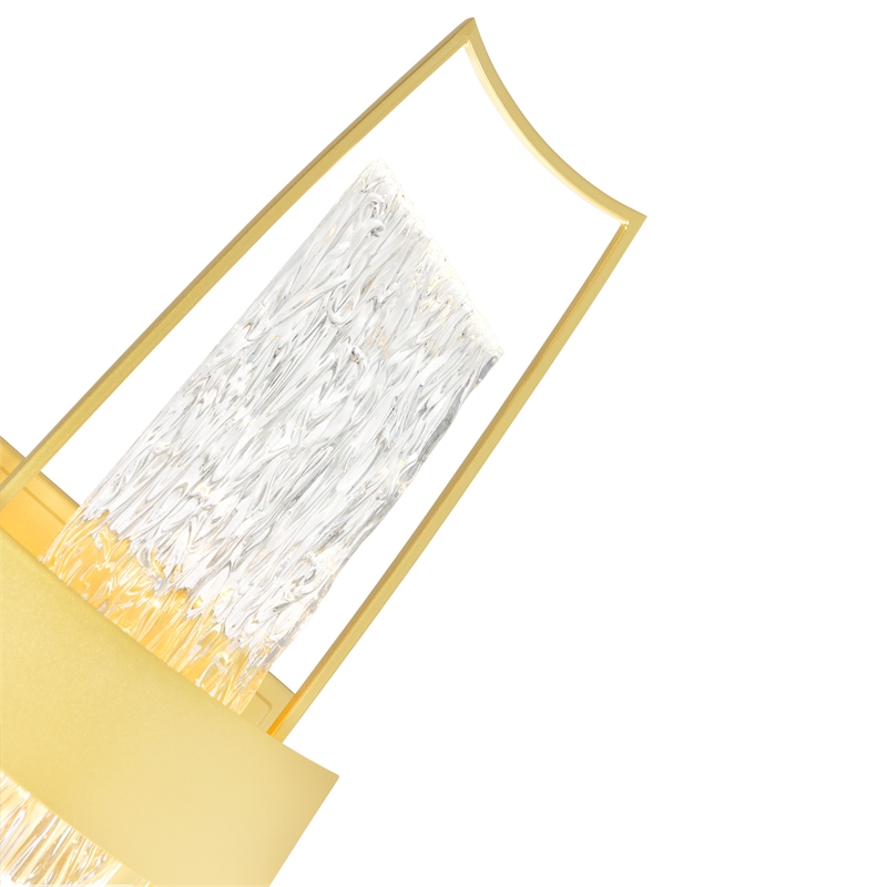 CWI Lighting Guadiana Glass Indoor LED Wall Sconce in Clear/Satin Gold