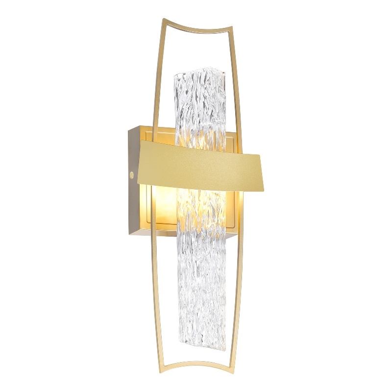 CWI Lighting Guadiana Glass Indoor LED Wall Sconce in Clear/Satin Gold