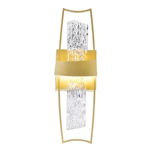 cwi lighting guadiana glass indoor led wall sconce in clear/satin gold