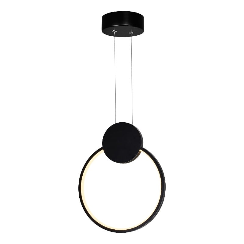 CWI Lighting Pulley 1 Light Integrated LED Metal Mini Pendant in Black