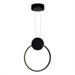 CWI Lighting Pulley 1 Light Integrated LED Metal Mini Pendant in Black
