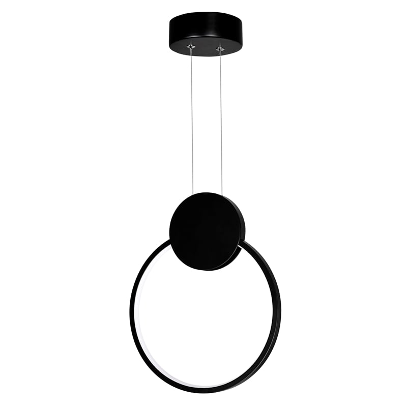 CWI Lighting Pulley 1 Light Integrated LED Metal Mini Pendant in Black