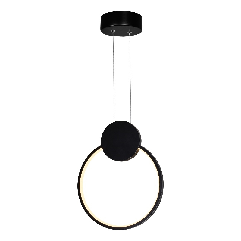 CWI Lighting Pulley 1 Light Integrated LED Metal Mini Pendant in Black