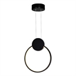 CWI Lighting Pulley 1 Light Integrated LED Metal Mini Pendant in Black