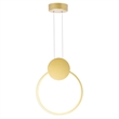 CWI Lighting Pulley 1 Light LED Metal Mini Pendant in Satin Gold