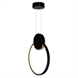 CWI Lighting Pulley 1 Light Modern Metal Mini Pendant in Black