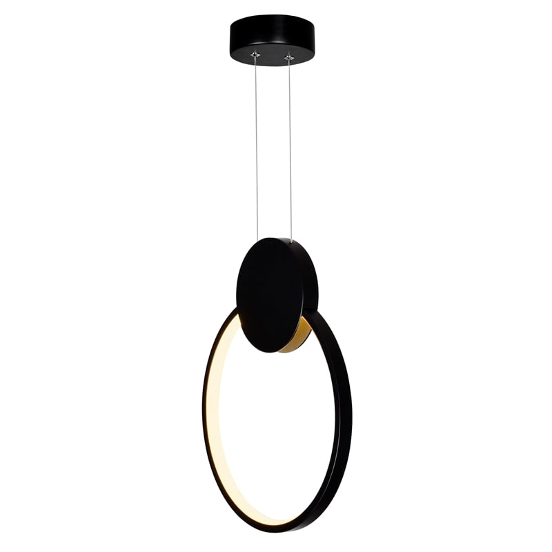 CWI Lighting Pulley 1 Light Modern Metal Mini Pendant in Black