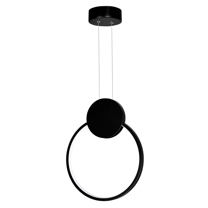 CWI Lighting Pulley 1 Light Modern Metal Mini Pendant in Black