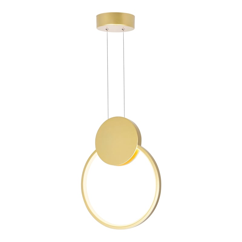 CWI Lighting Pulley 1 Light Metal Mini Pendant in Satin Gold