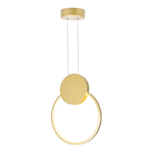 CWI Lighting Pulley 1 Light Metal Mini Pendant in Satin Gold