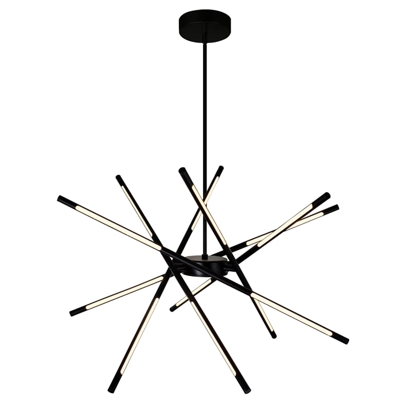 CWI Lighting Oskil 6 Light LED Integrated Metal Chandelier in Black