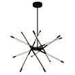 CWI Lighting Oskil 6 Light LED Integrated Metal Chandelier in Black