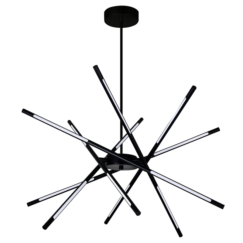 CWI Lighting Oskil 6 Light LED Integrated Metal Chandelier in Black
